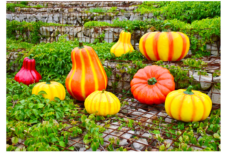 户外仿真南瓜摆件农场庭院花园装饰品商场美陈园林景观玻璃钢雕塑 g款