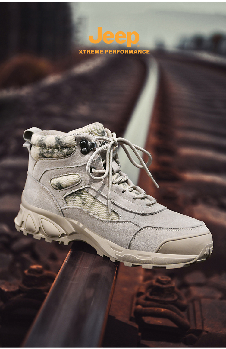 jeep吉普徒步鞋男靴2021秋冬季新款高帮工装鞋防滑户外沙漠靴子潮休闲