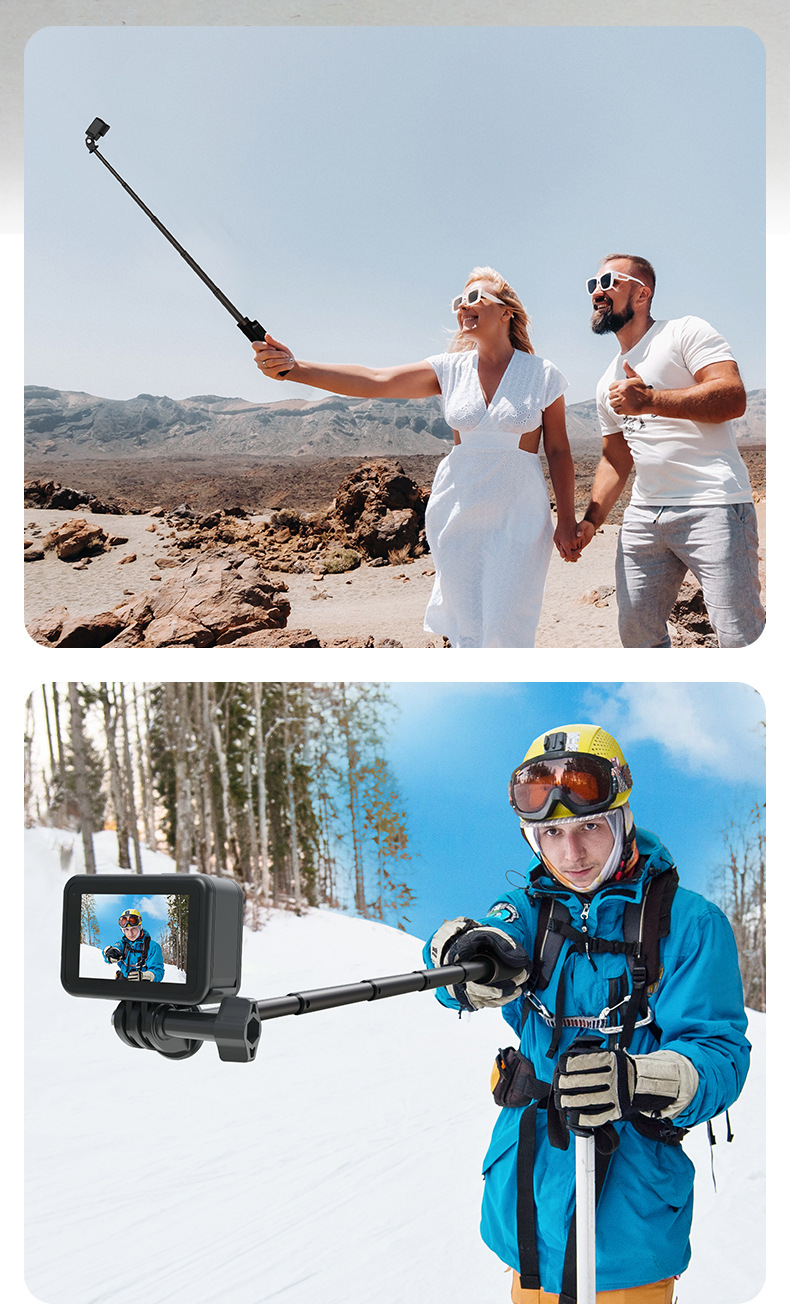 gopro109max运动相机自拍杆磁吸蓝牙遥控器gopro87自拍杆折叠便携三