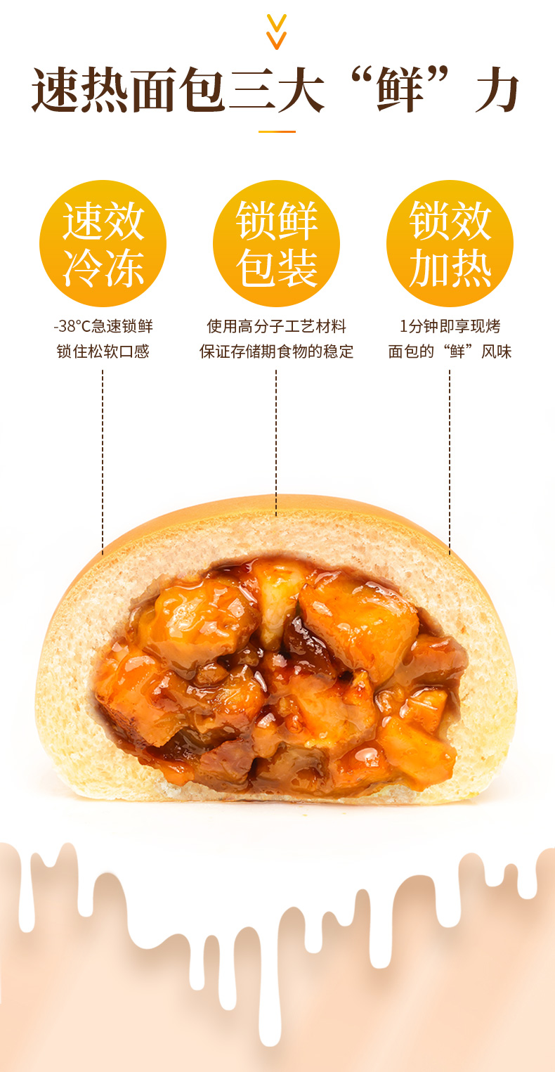 多乐颂 叉烧餐包2袋速热面包懒人方便速食早餐办公室下午茶点心【图片