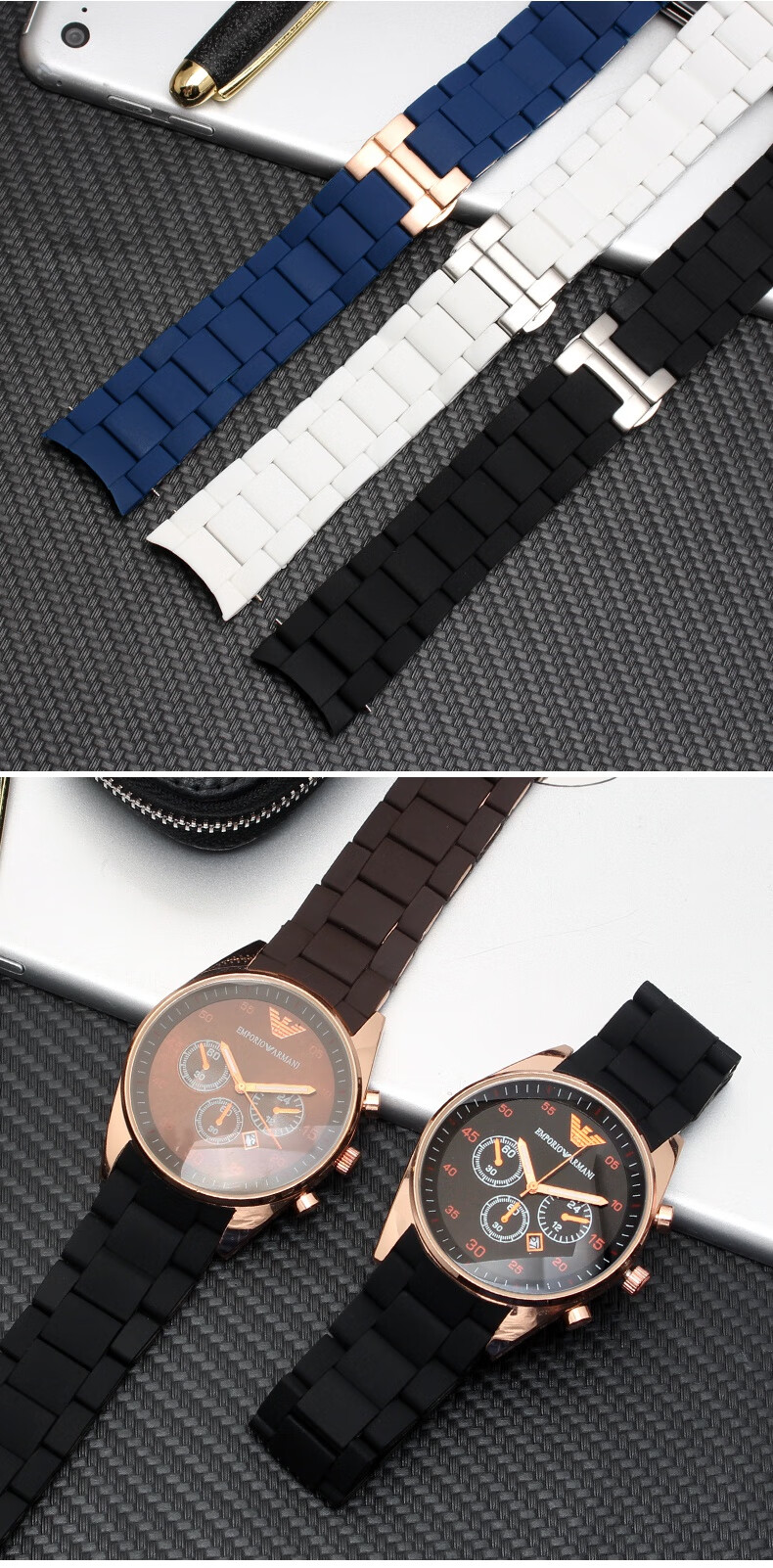 tyui阿玛尼手表表带原装 适配阿玛尼表链ar5889/5890/5905/5920男女