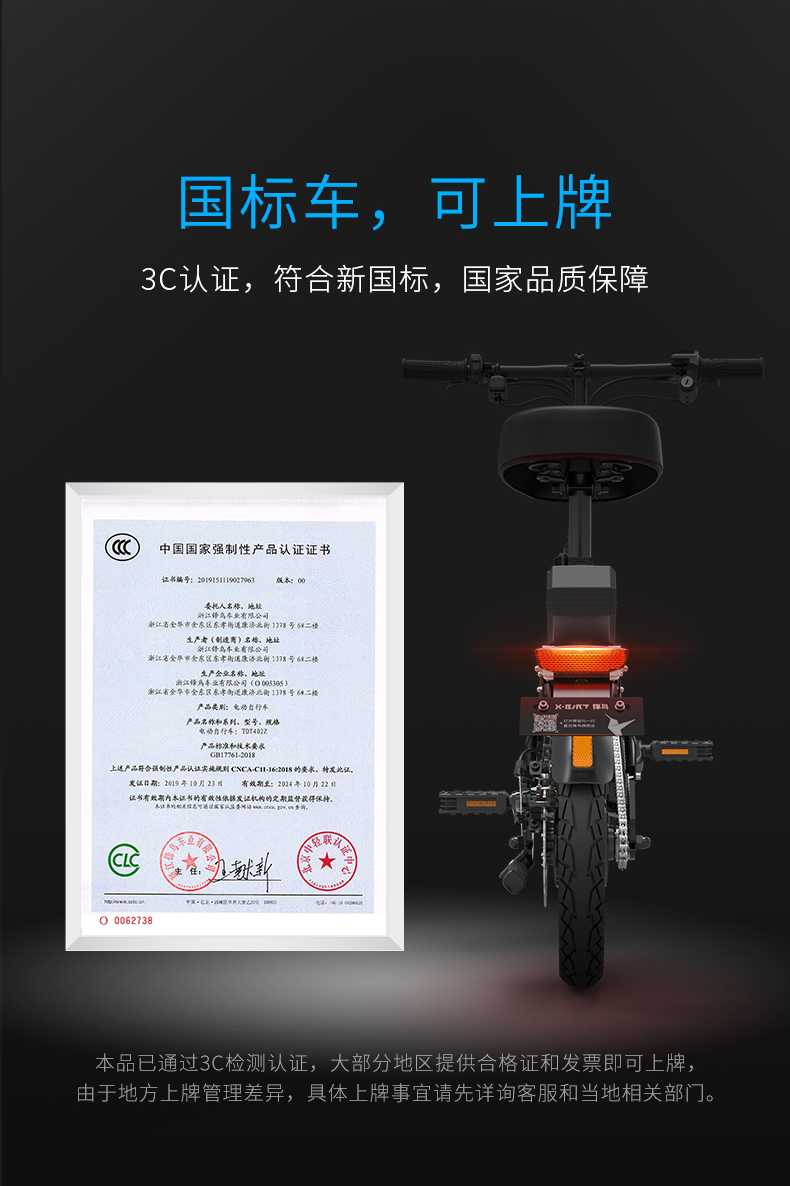 锋鸟超轻便携折叠电动车电瓶自行车蜂鸟迷你小型滴滴代驾车锂电池青春