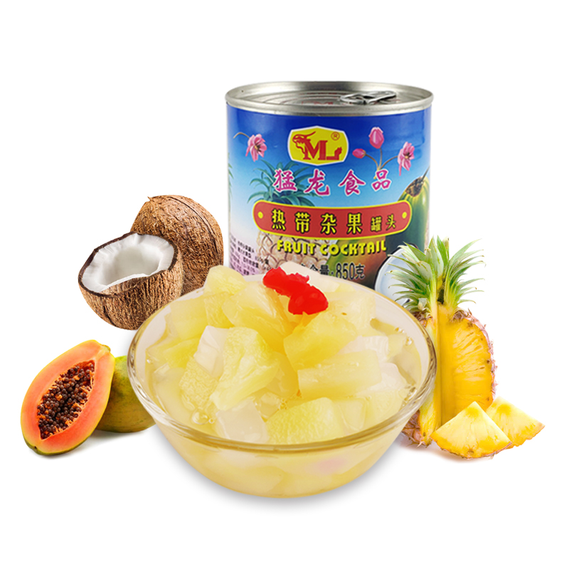 猛龙杂果罐头825g烘焙原料热带杂果什锦水果罐头蛋糕装饰8罐