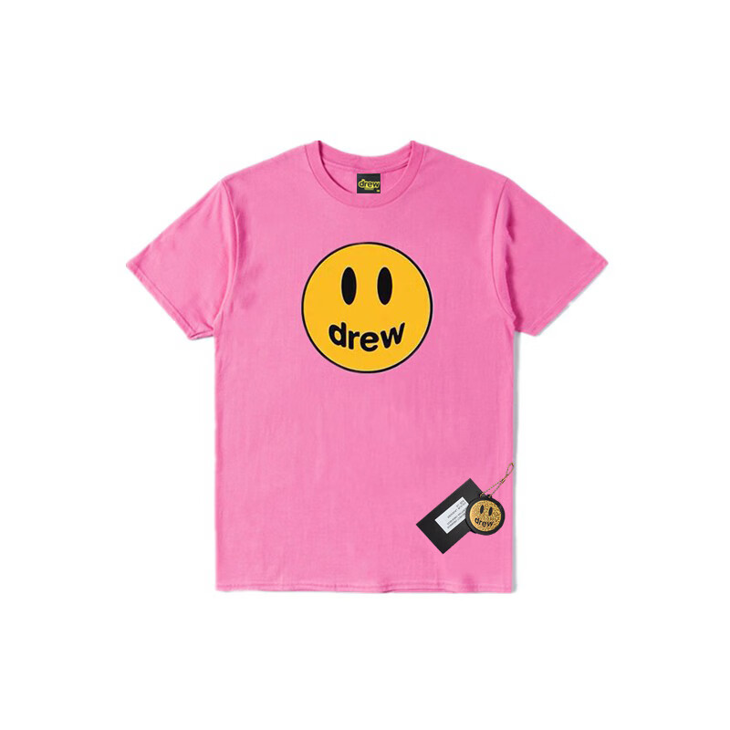 drew笑脸宽松高街情侣装男女ins同款夏季棉质短袖t恤夏季印花学生大码