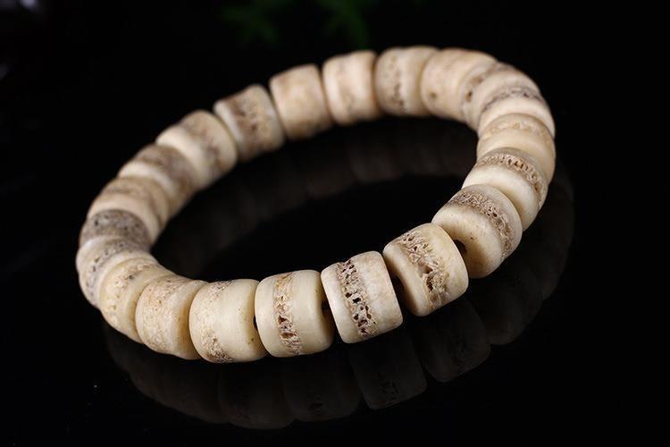 骨头把玩件骨头文玩男女款古玩手串手链牛骨饰品手把件西藏牛骨把玩