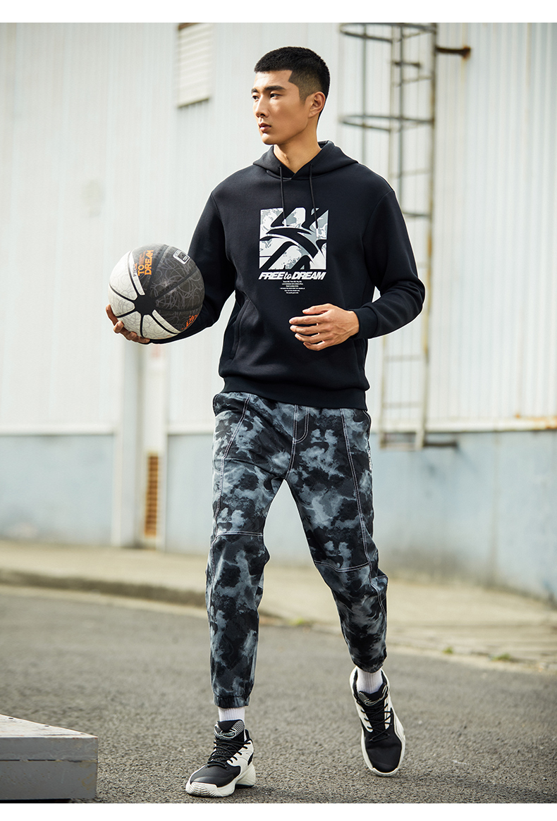 安踏男套头卫衣2022夏季新款宽松时尚运动卫衣套头衫152211743 纯净白
