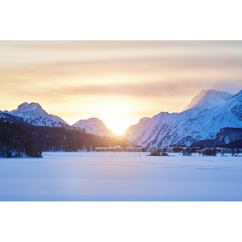 3d立体墙贴壁画自粘风景墙壁贴纸贴画冬天季雪山客厅卧室墙面装饰沙发