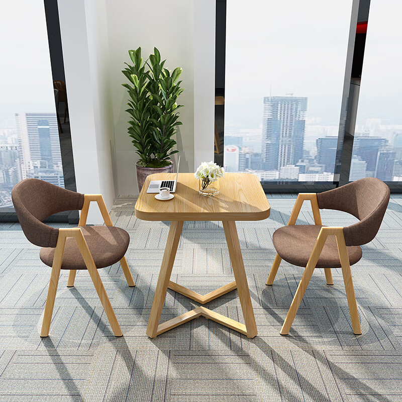 北欧小户型休闲接待阳台小方桌洽谈桌椅组合简约咖啡桌子奶茶餐桌浅绿