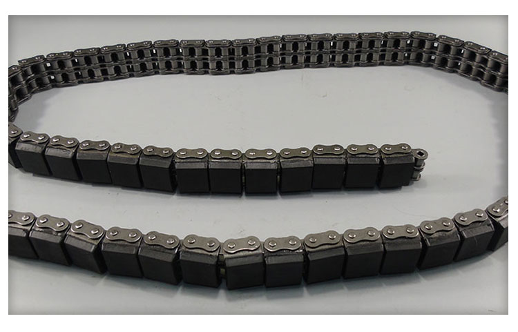 08b带橡胶块u型盖板输送链坦克链10a12a5分双排u型不锈钢盖板链条12a