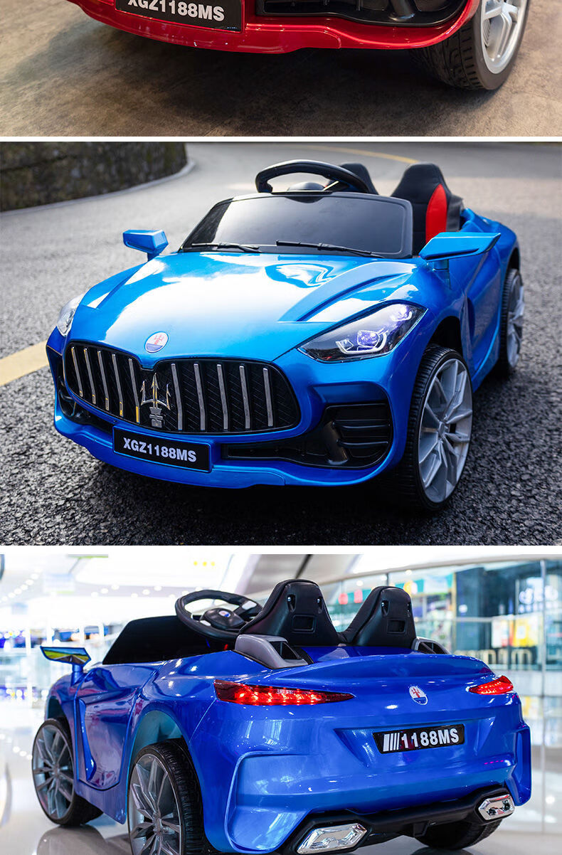 迪士尼小孩子好宝宝玩的玛莎拉蒂儿童电动车男女宝宝玩具车可坐人带