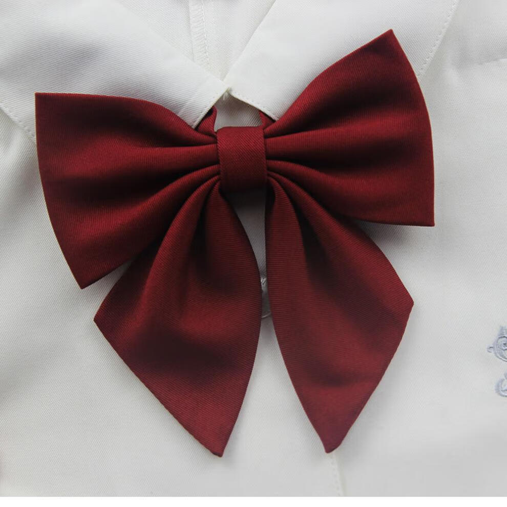 烨白 领结女jk制服纯色哑光羽根领结领花百搭日系斜角学院风jk领结