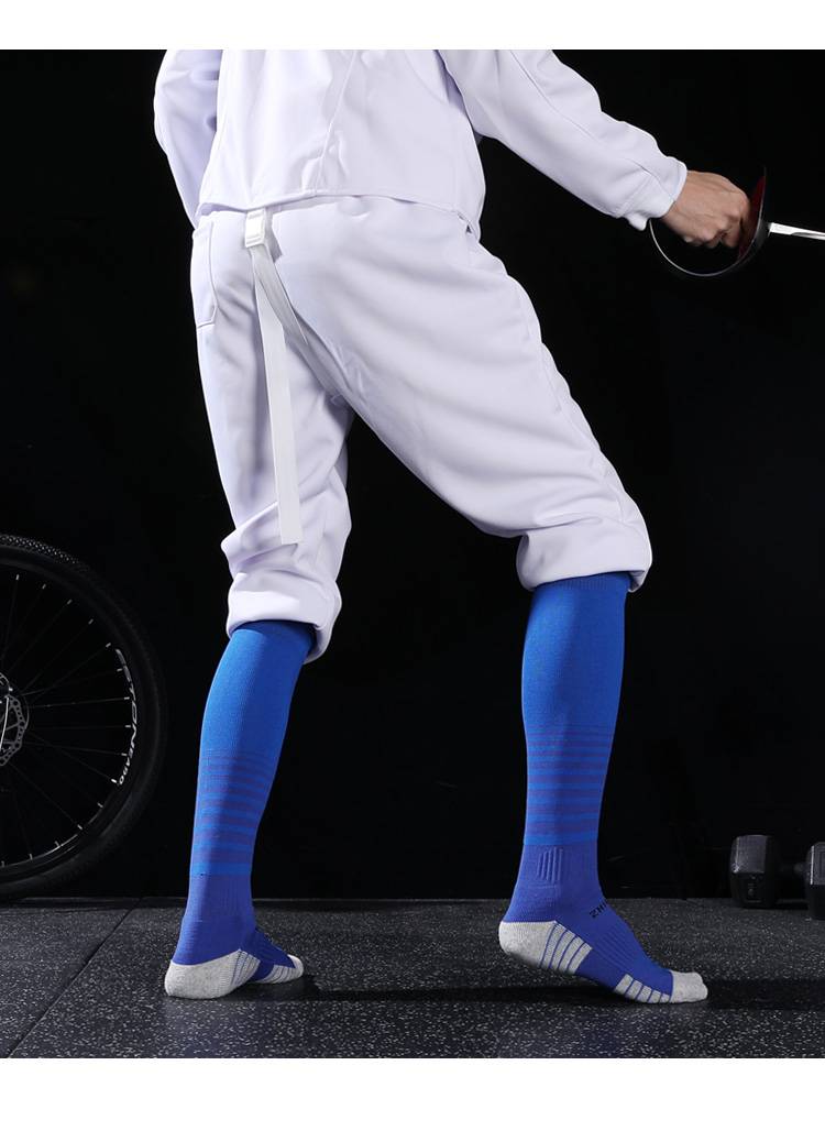 击剑袜 zhida制达夏季薄款击剑袜儿童少年成人毛巾底比赛训练运动袜