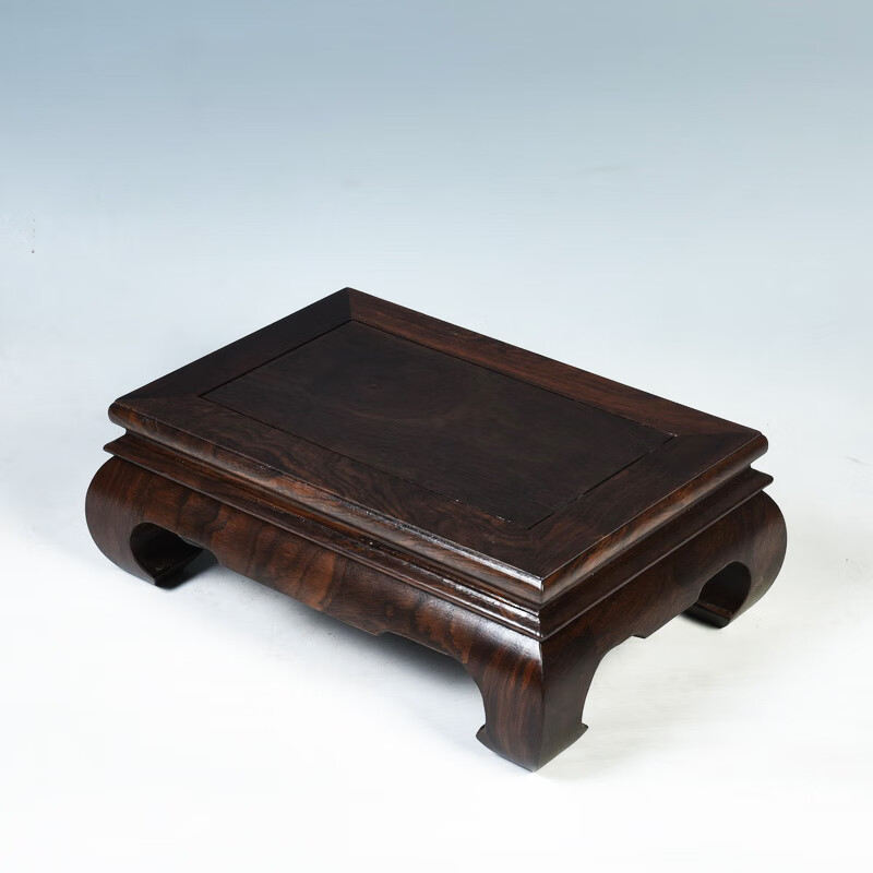 琴书侣木雕花盆景底座实木长方形鱼缸底座正方形工艺品摆件底座木托黑