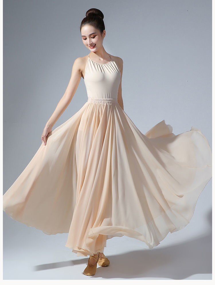 大摆长裙半身到脚踝古典舞蹈服女飘逸720度大摆裙写真舞蹈半身裙现代