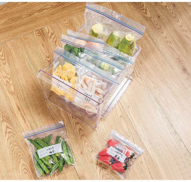 菲脂美妆工具 加厚密封收纳袋食物保鲜袋子包装袋家用食品  大中小【共65只】 1份