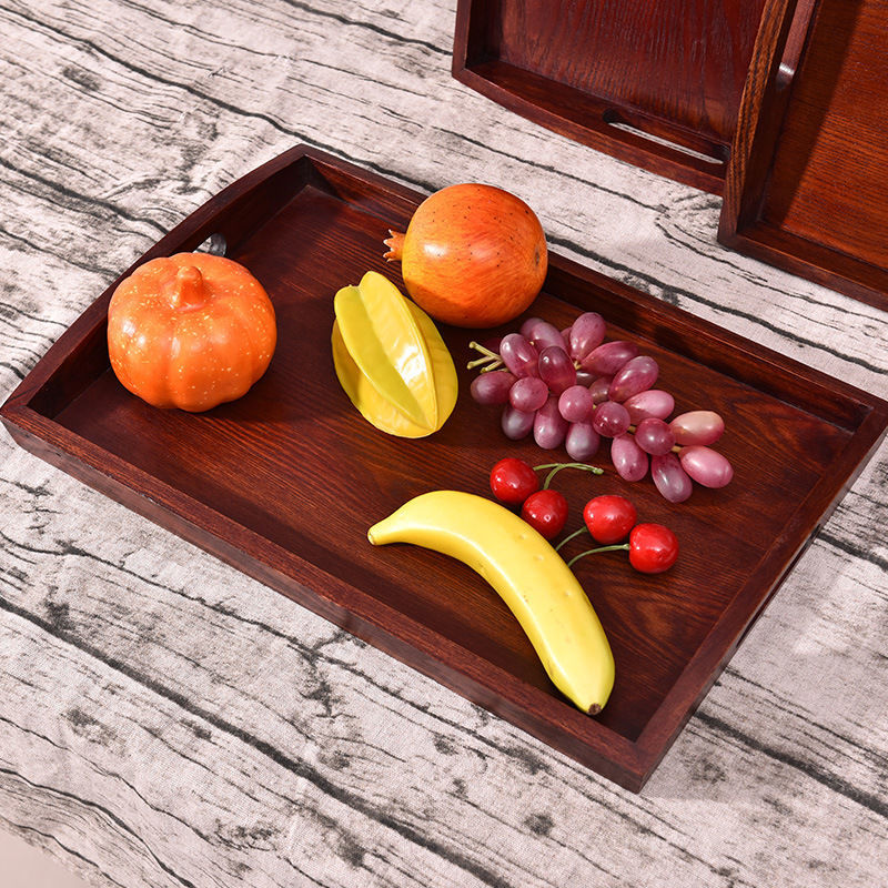 饭店上菜托盘端菜传菜木托盘长方形特大号餐厅上菜餐盘茶水杯家用托盘