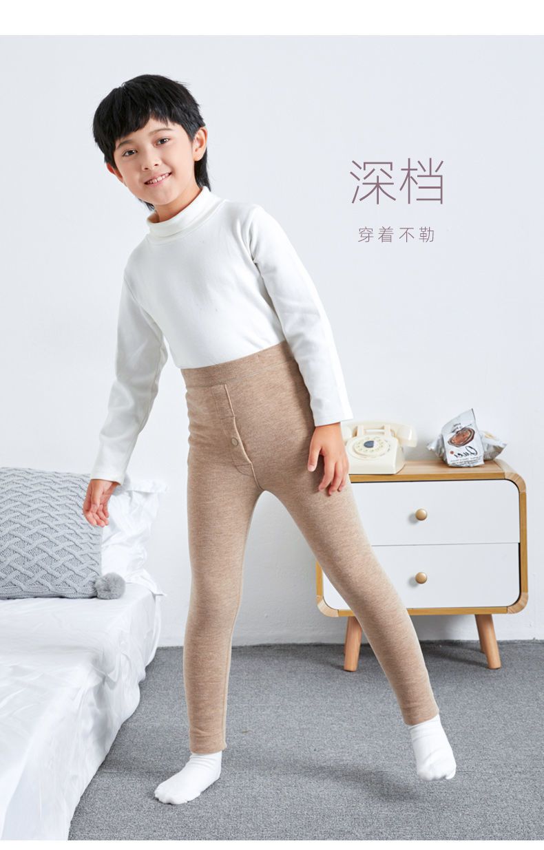 儿童秋冬加厚秋裤内穿棉毛裤男女孩加绒打底裤中大童德绒保暖裤子男童