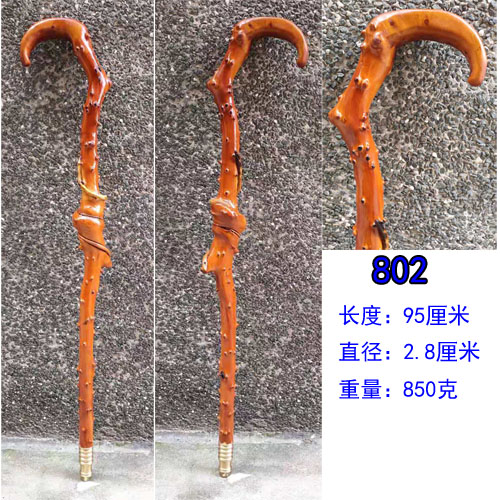 十二生肖拐棍手把件老人木质拐杖红木一体手杖香槟色龙头文明仗003