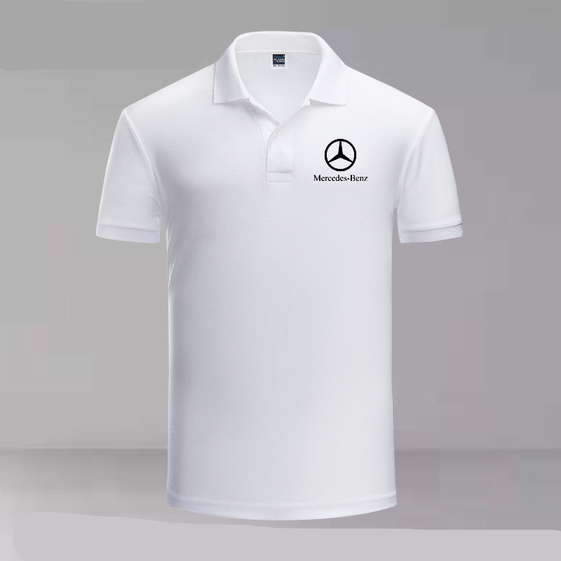奔驰工作服夏装梅赛德斯衣服4s店定制汽车标志夏半袖大码polo衫男t恤 