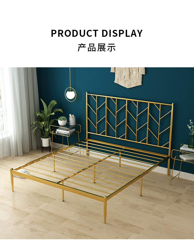 延阳欧式约公主铁艺床铁架钢架双人单人成人儿童121518米树丫款黑色