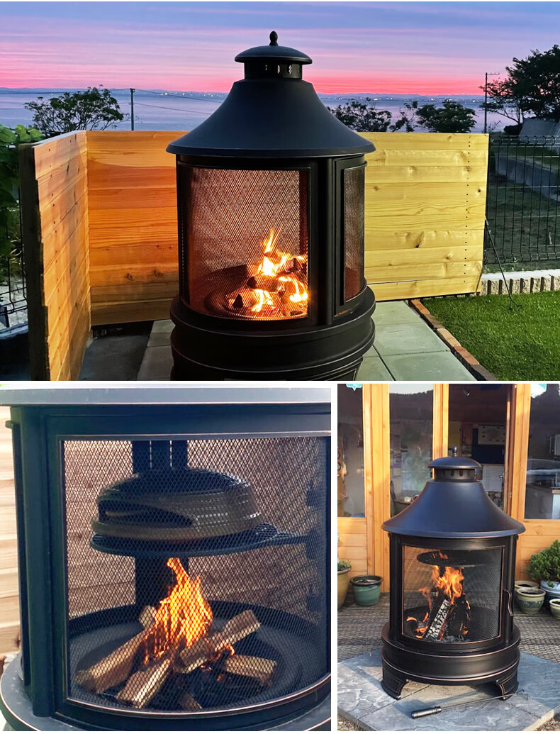 室外取暖炉 户外烤火炉柴火取暖炉野营炉露营篝火炉木炭烧烤炉室外