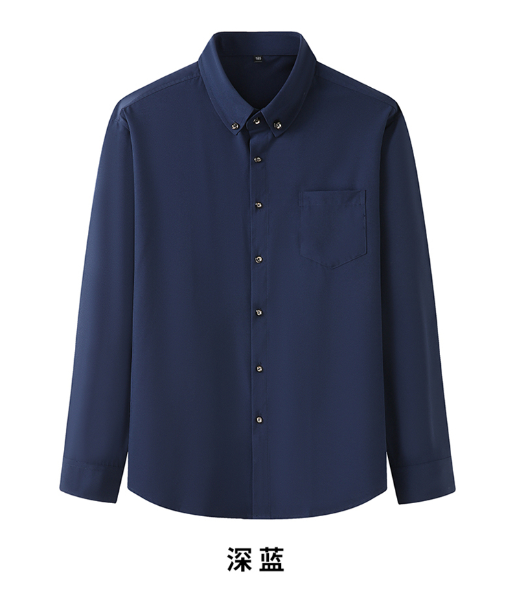 跃景夏天男士长袖有领冰丝薄款衬衫衬衣胖子大码男感加肥加大内搭垂感