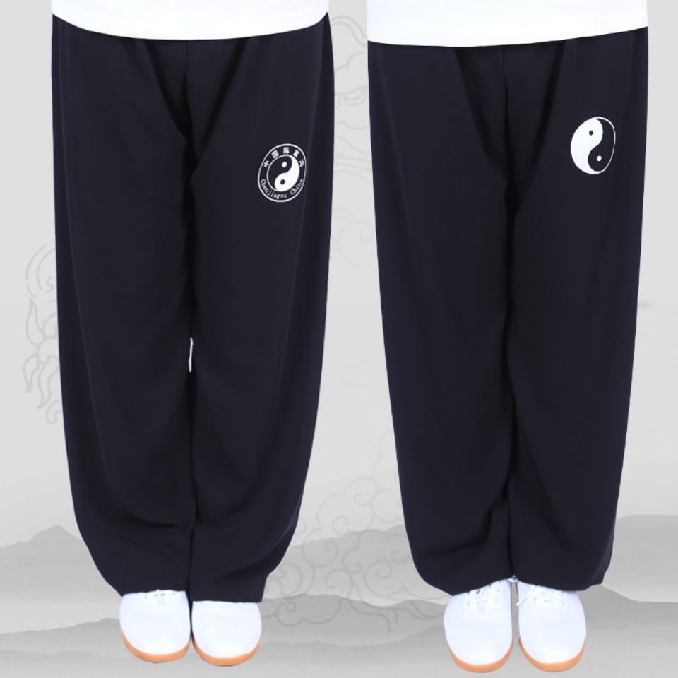 安·踏同款太极裤女夏夏季棉加丝太极拳练功裤男宽松瑜伽灯笼裤武术裤