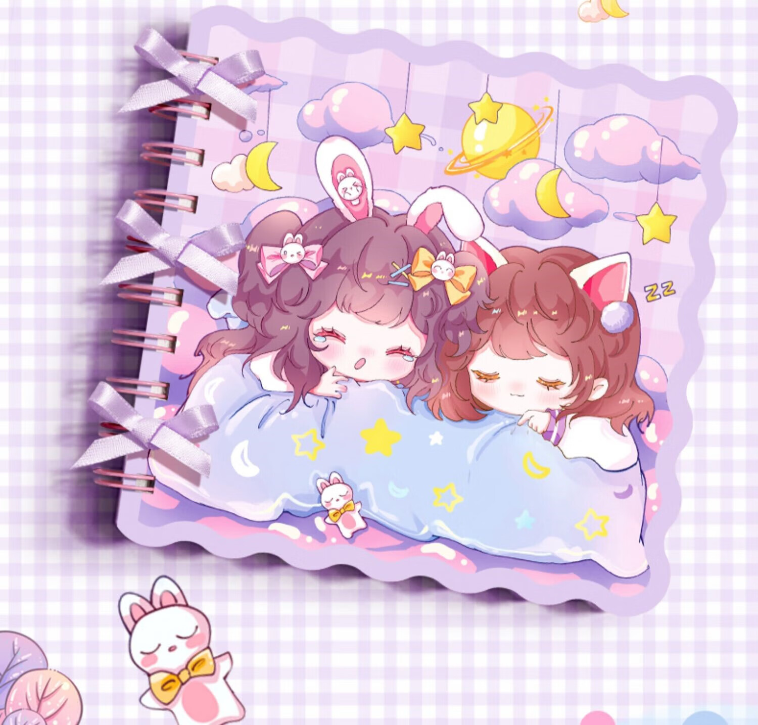 校呵呵 折耳妹妹闺蜜方形手帐本方方本女生可爱正方形手账本手杖本