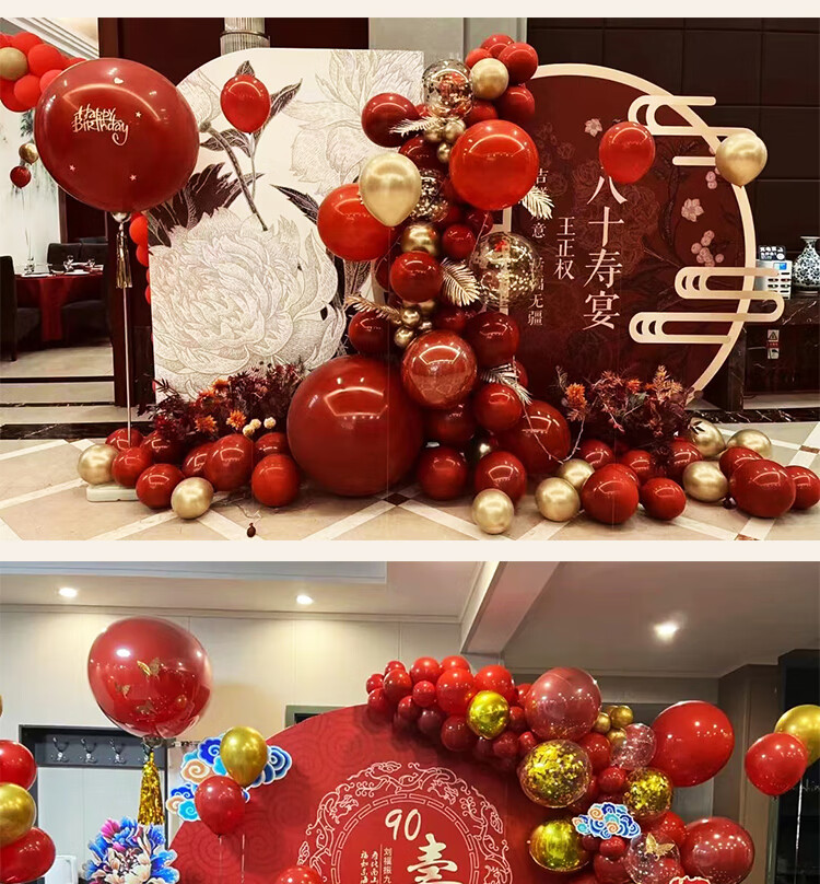 老人寿宴布置气球装饰场景60岁70生日80寿星90过寿酒店背景墙kt板
