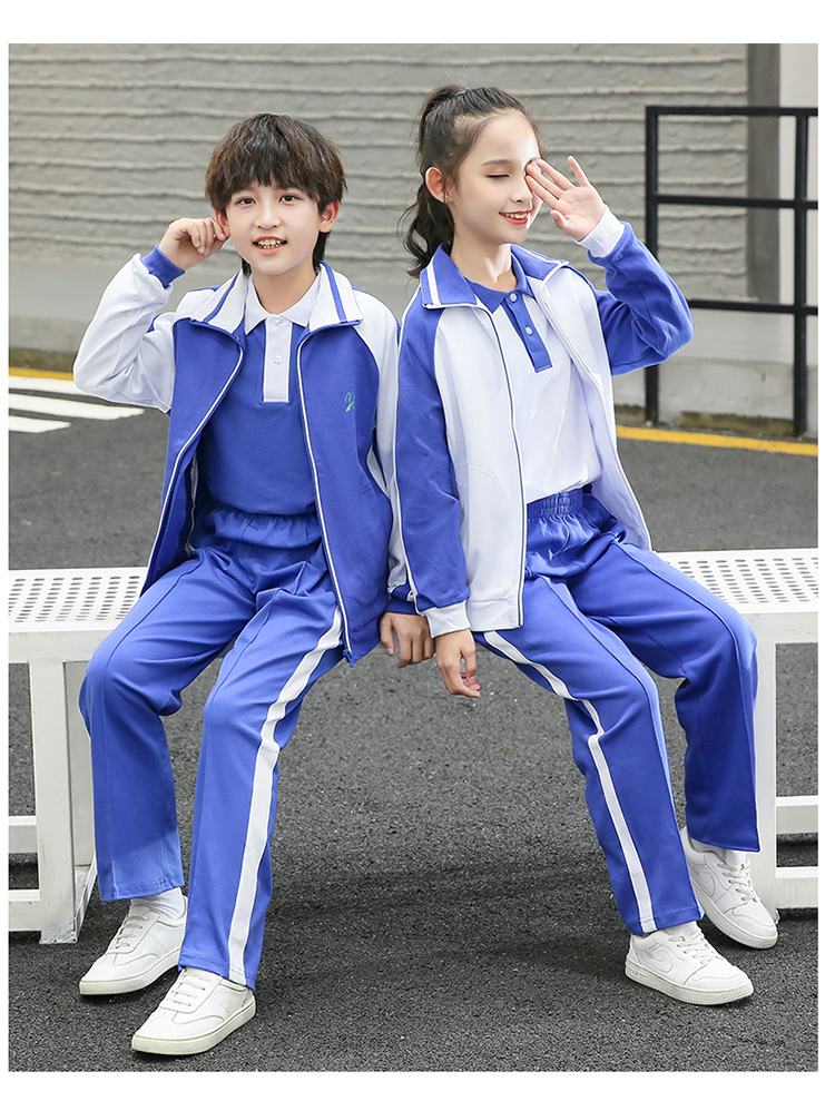 国产潮品青少年秋季校服深圳校服套装小学生统一春秋班服至六年级蓝色