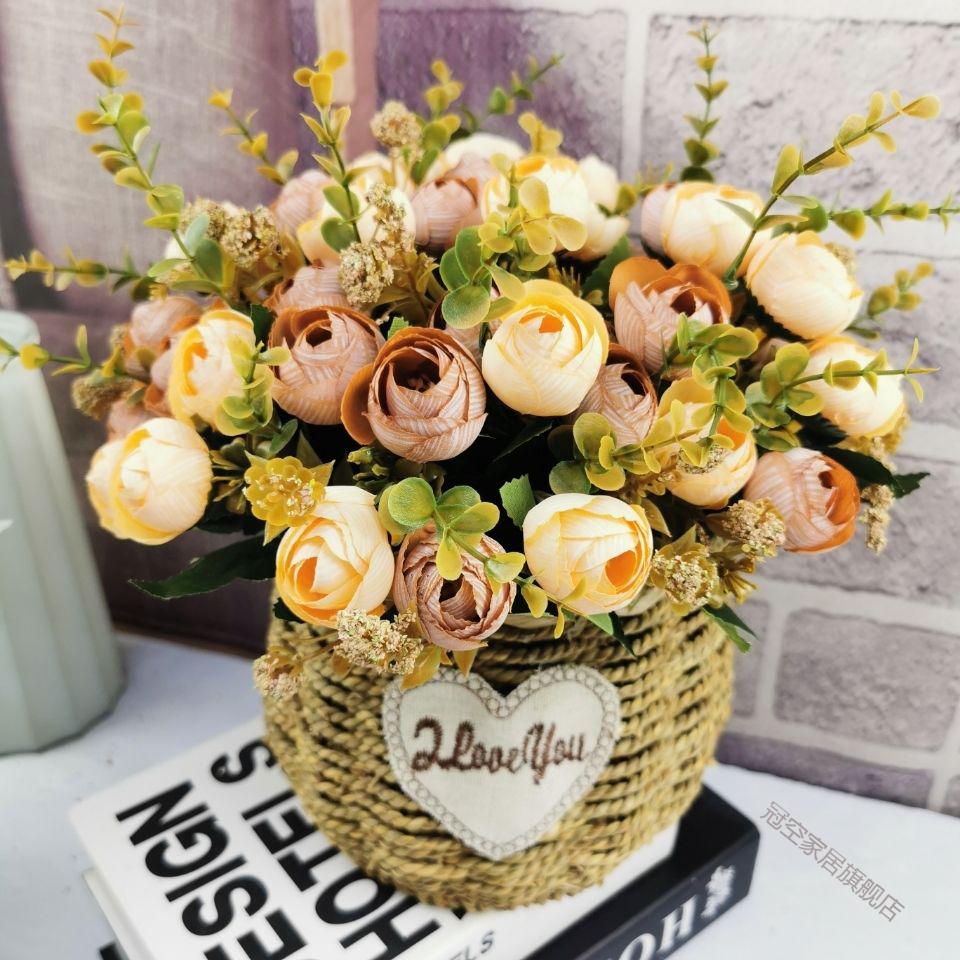 纯门德国guanmen北欧风仿真花假花绢花客厅摆设餐桌花装饰花束花瓶