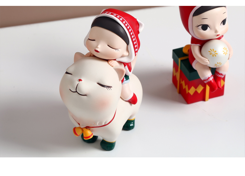 hcnt 贾晓鸥官方正版白夜童话猫将军摆件圣诞节款少女心摆件送女生