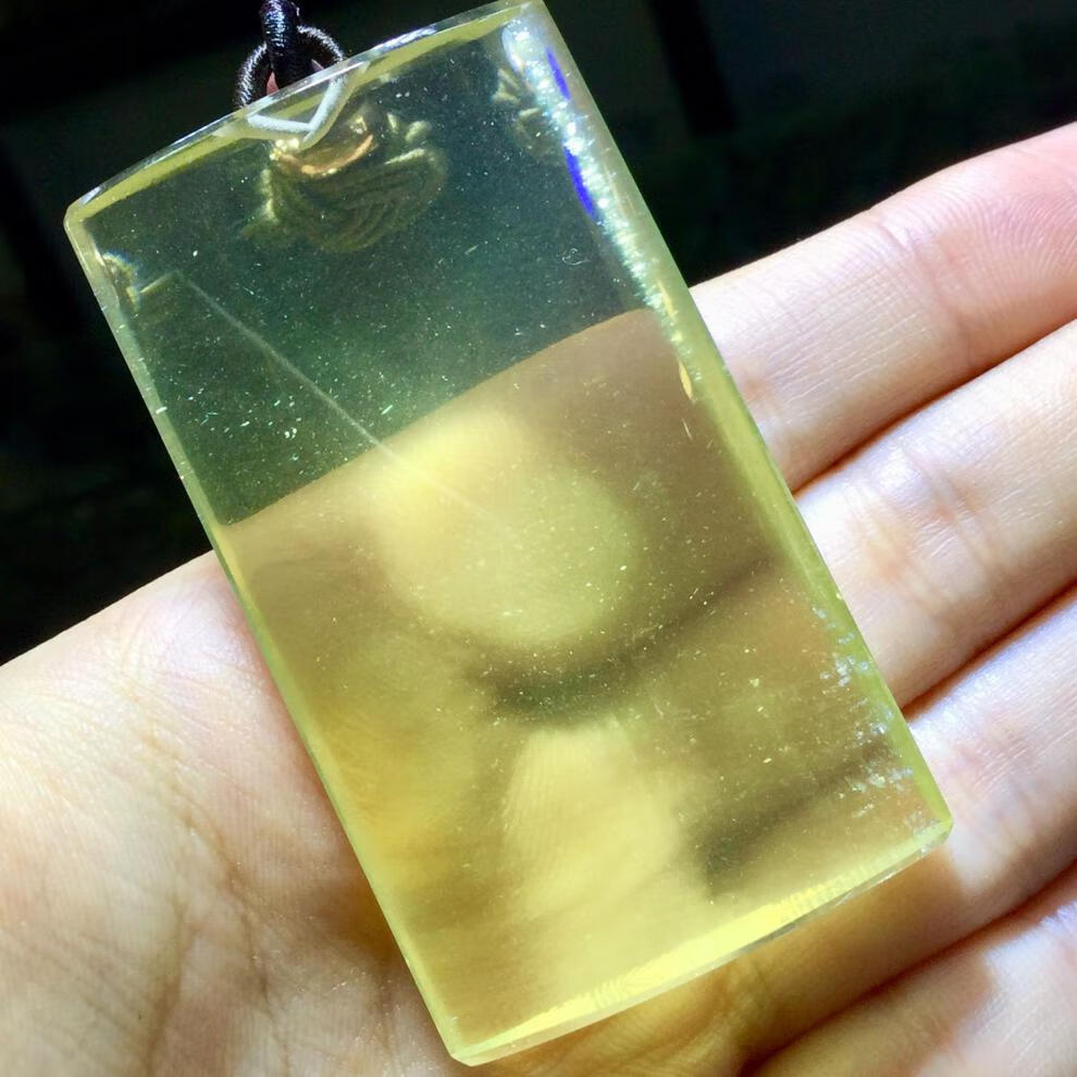 淑妃雅黄水晶无事黄水晶无事牌裸石吊坠五十四号