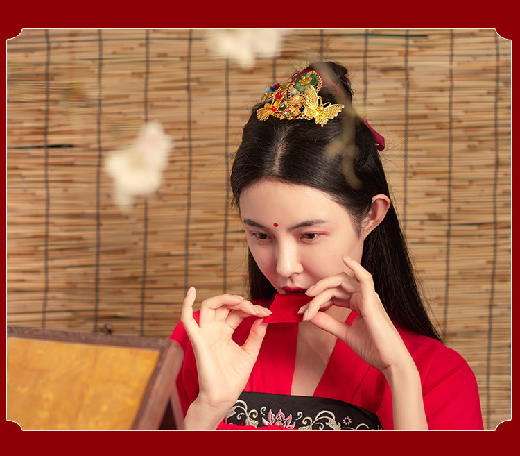 旧迷楼古代口红纸唇纸蔷薇口红膏古方口脂唇膏姨妈色古法胭脂滋润保湿