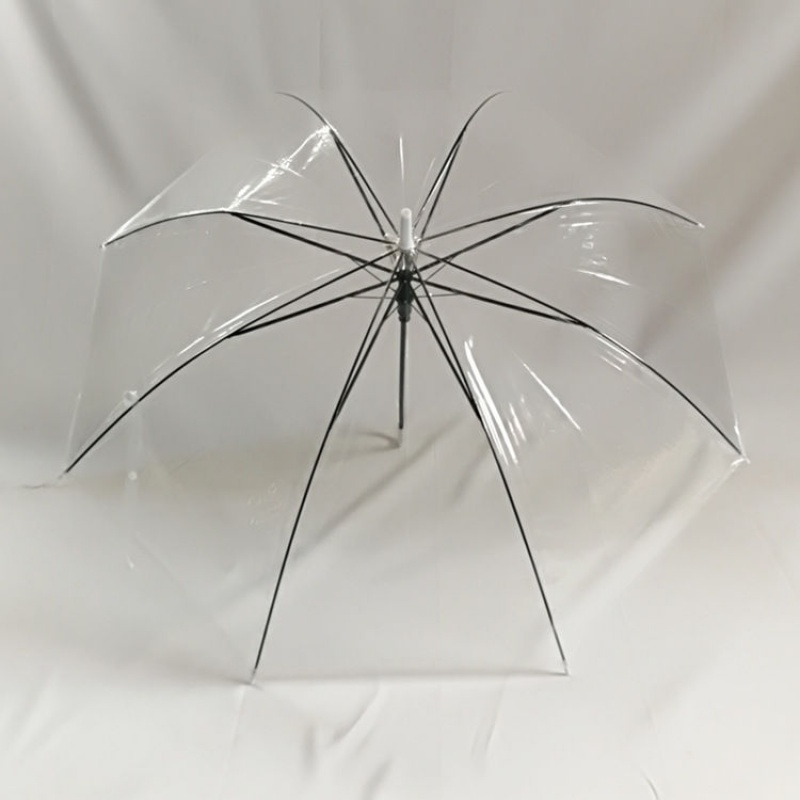 透明雨伞16骨加大加固 长柄伞jzh 21寸白色透明伞 默认