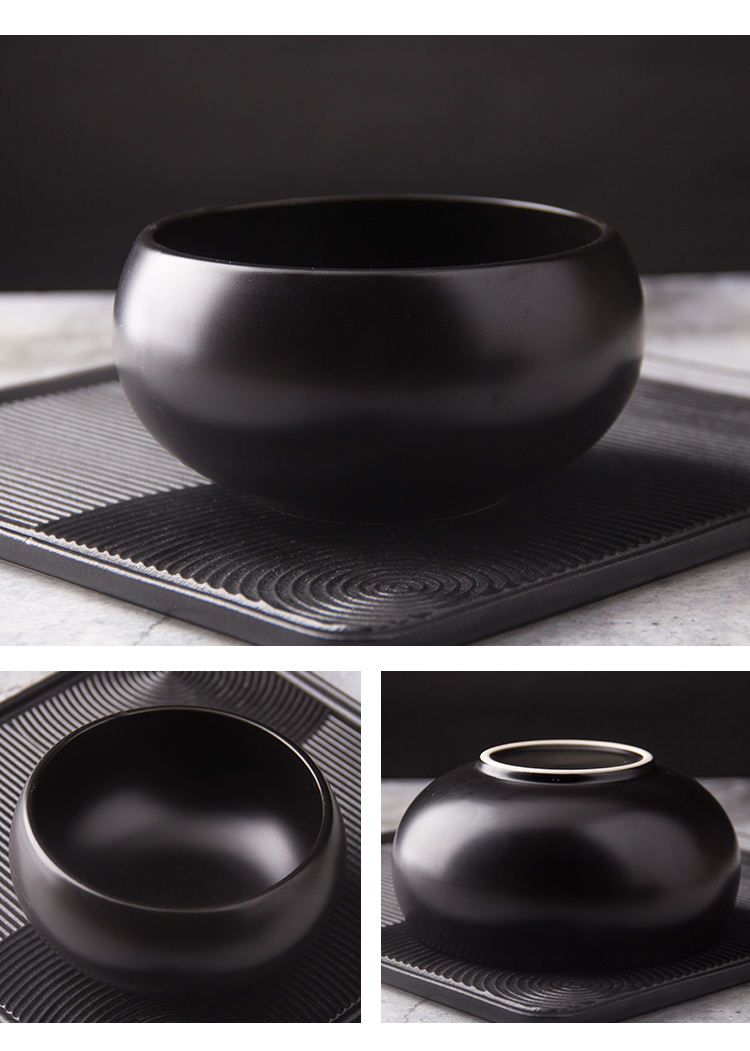 钵盂吃饭碗纯黑色陶瓷和尚碗钵钵碗佛文化居士吃饭碗僧人佛碗陶瓷碗钵