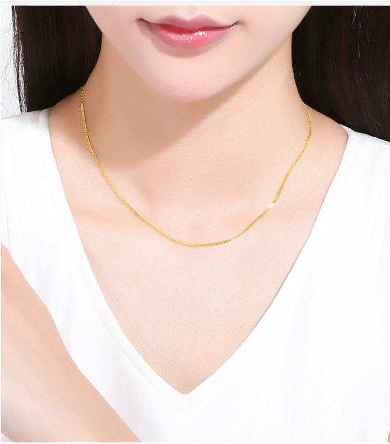 老凤凰黄金项链女999足金侧身项链w扣素金锁骨链子 可定制男款 珠宝