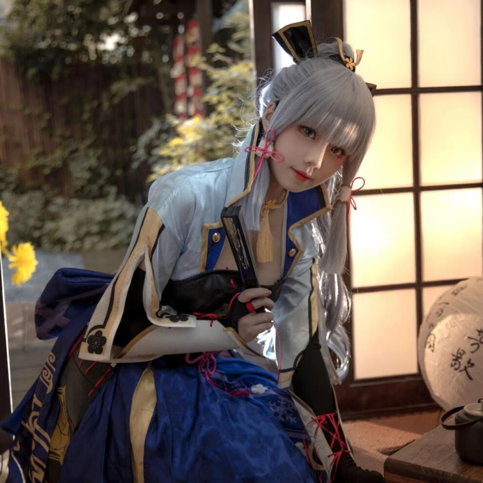 原神神里绫华cos扇子play同款绢布折扇风古游戏动漫展周边定制ins 8寸