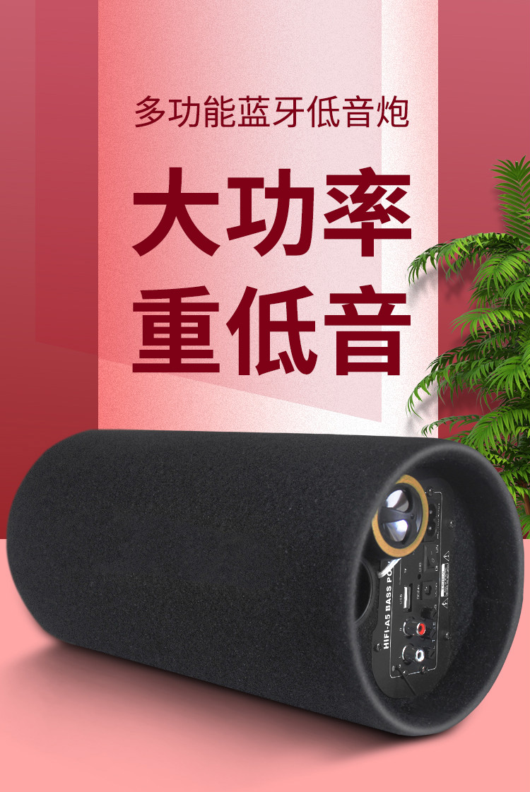 柏林之声音效车载大功率超重低音炮带收音机蓝牙音响家用收款语音播报