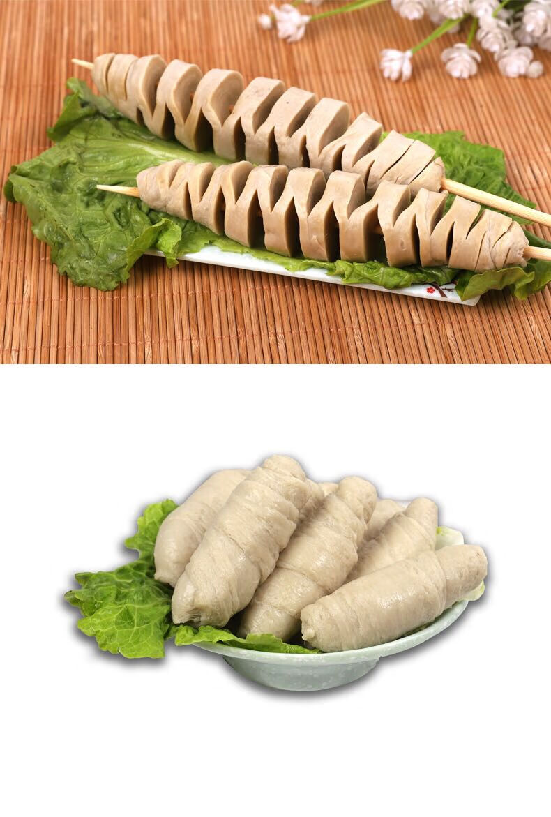 面筋串冷冻家用烧烤商用半成品手工大面筋串面筋头素面筋串 40串