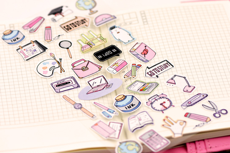 12星座手账贴纸nekoni贴纸香水美食旅行笔记手账帐素材相册小可爱少女