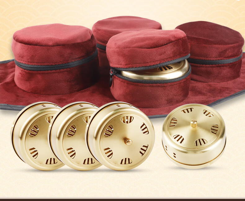 小米(mi)生态供应链同款无烟艾灸盒熏灸包盒全铜盒随身灸家用全身暖宫