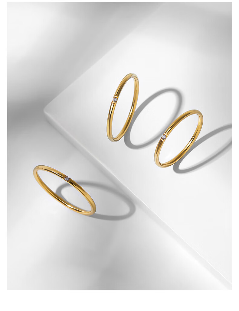 ck施华洛世奇锆联名素圈戒指女设计小众感时尚个性食指戒尾戒女小指in