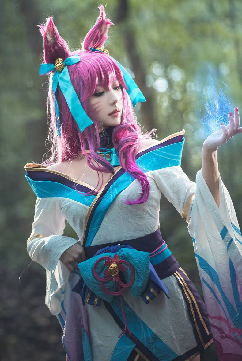 九尾狐服装 英雄联盟 lol 阿狸 灵魂莲华cos服 九尾狐妖 cosplay服装