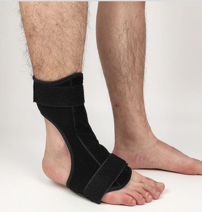 足下垂矫正器 脚踝关节固定支具成人日常护理矫正脚踝矫正器 黑色 l码