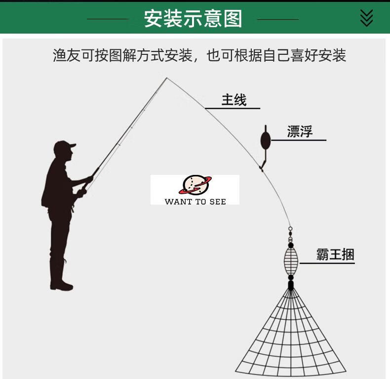 霸王捆爆炸网升级款小鱼网小白条挂网钓鱼神器渔网渔具用品霸王捆4目5