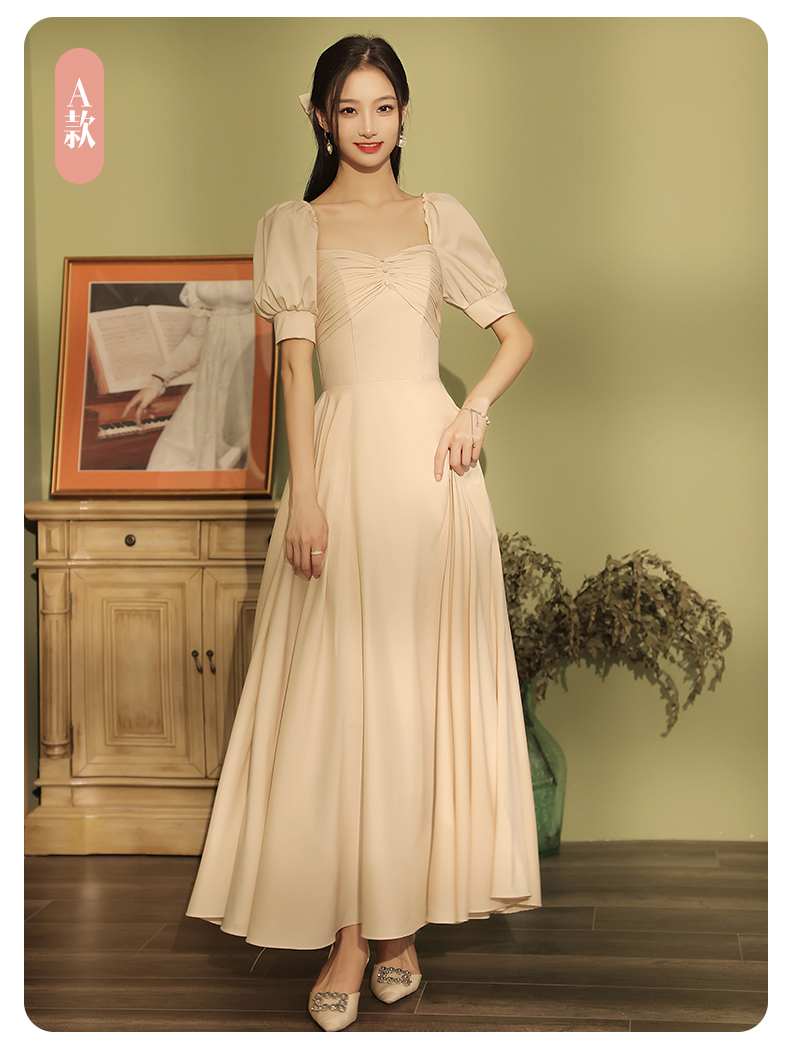 【高端轻奢】伴娘服香槟色2022新款缎面夏季婚礼姐妹团仙气学生毕业