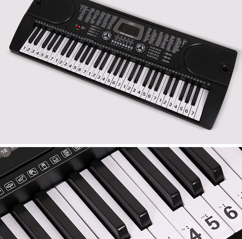 钢琴键盘贴纸88键61电子琴手卷琴键五线谱简谱按键音符音标数字贴 88