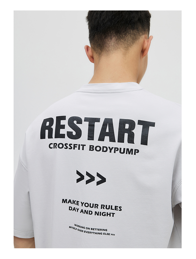 omg潮牌夏季训练跑步健身衣服男士速干运动短袖t恤宽松吸汗上衣黑色