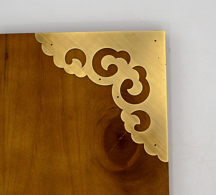 祥云中式仿古纯铜大门包角全铜木门包边角码铜护角角片角花铜配件定制